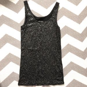 Merona black and metallic tank top